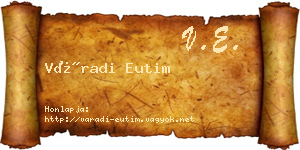 Váradi Eutim névjegykártya